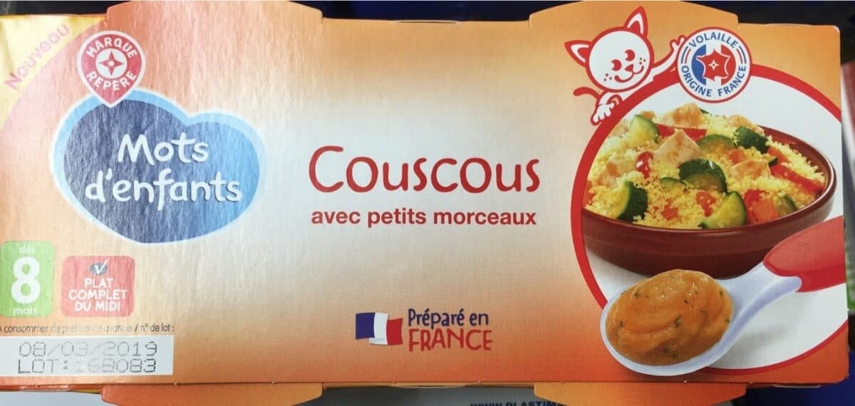 Mots d'Enfants Couscous avec petits morceaux packshot