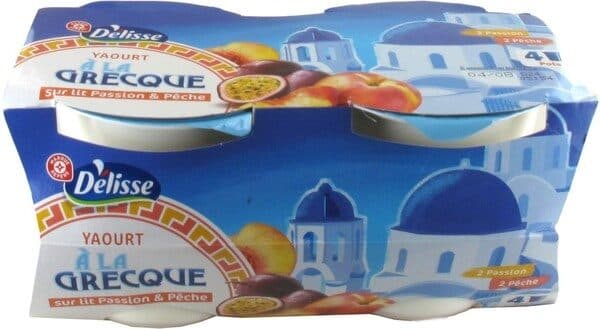 Délisse Yaourt à la grecque sur lit de passion et pêche packshot