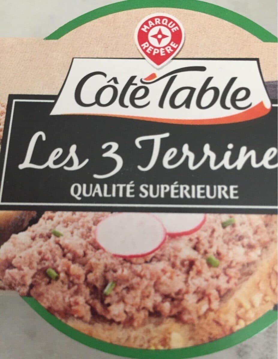 Marque Repère Assortiment de 3 terrines : campagne, canard à l'Armagnac et lapin aux herbes packshot