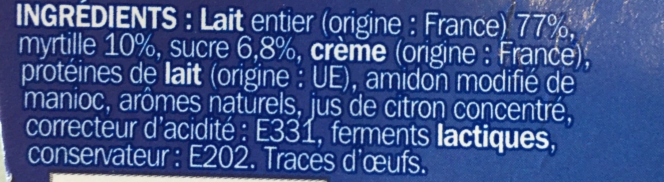 Délisse Yaourts gourmands au lait entier sur lit de myrtille packshot