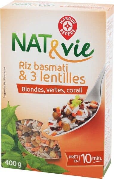 Marque Repère Mélange riz basmati et 3 lentilles packshot