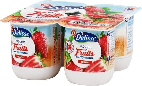 Délisse Yaourt aux fruits avec morceaux fraise packshot
