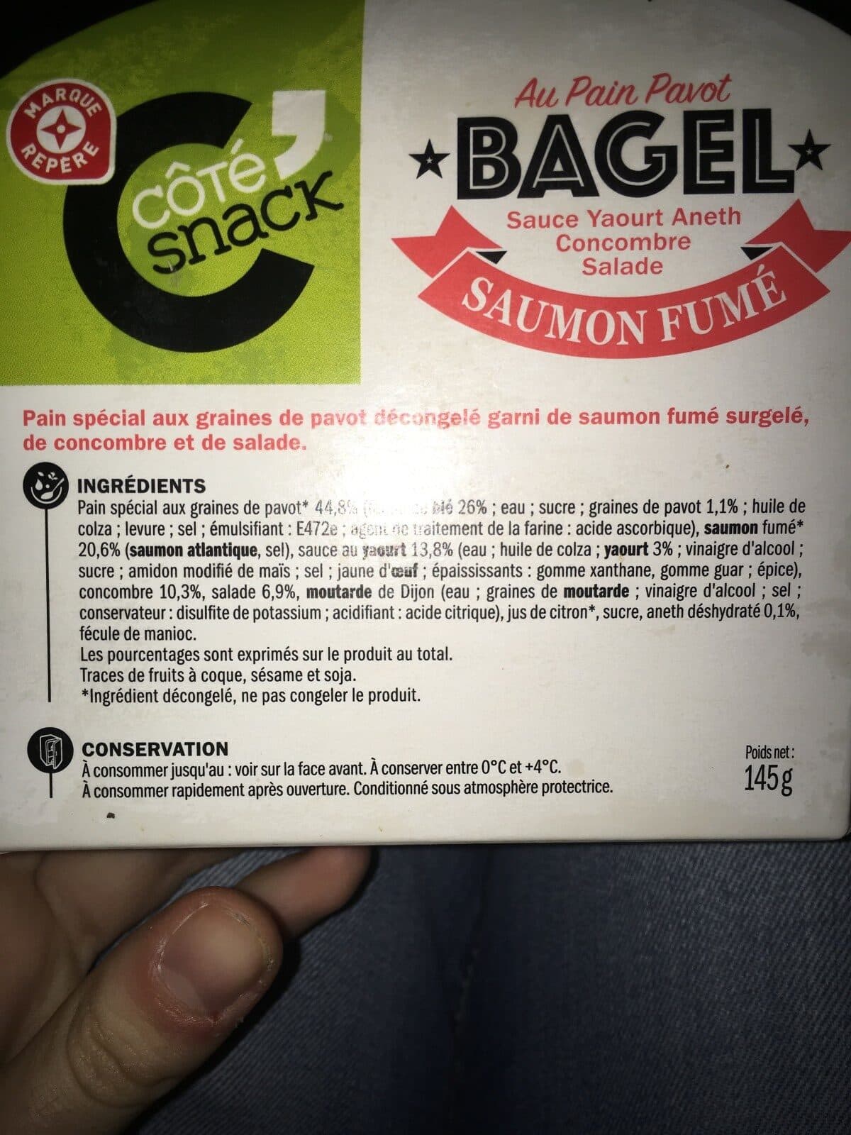 Marque Repère Bagel saumon fumé sauce yaourt packshot