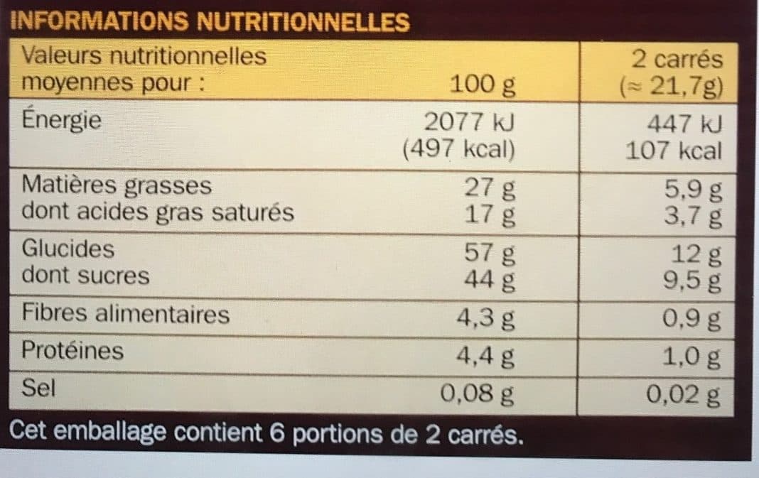 Marque Repère Chocolat noir fourré mangue passion packshot