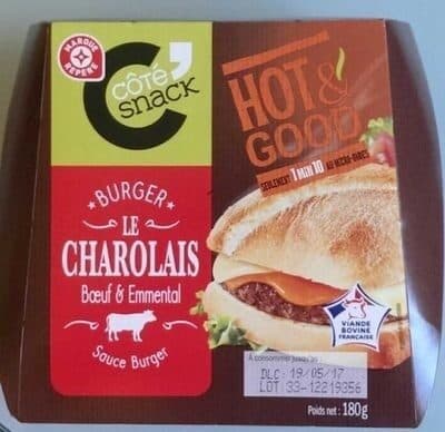 Marque Repère Burger Le Charolais, Bœuf & Emmental packshot