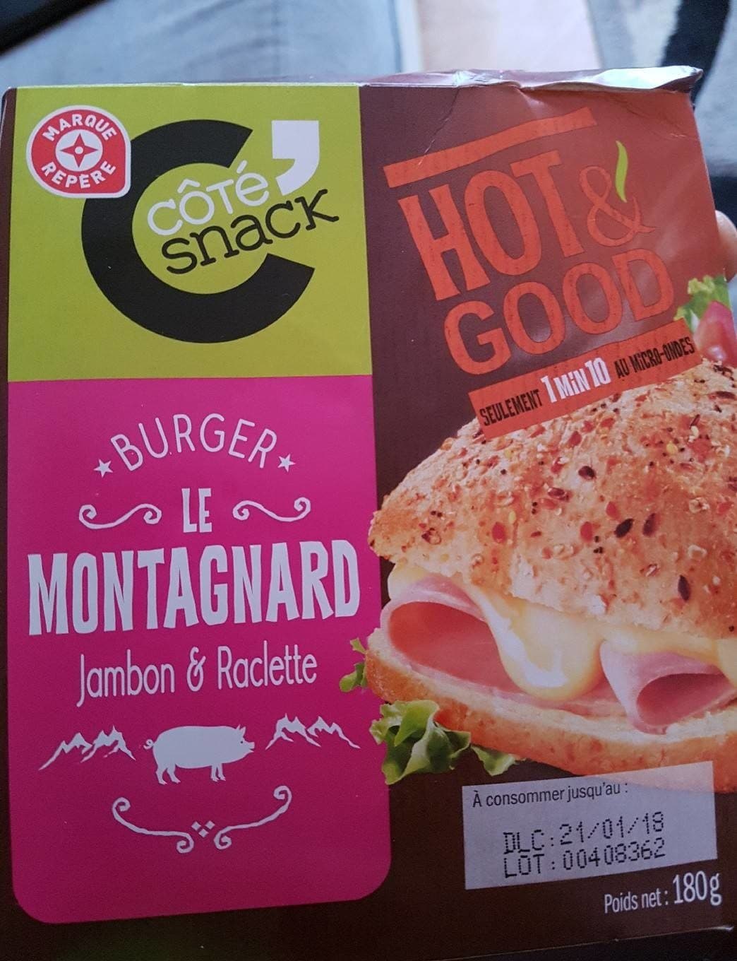 Marque Repère Burger Le Montagnard jambon et raclette packshot