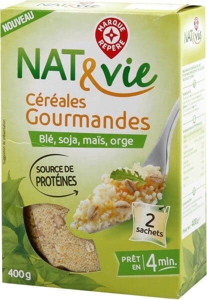 Marque Repère Céréales gourmandes (blé, soja, maïs et orge) x 2 sachets packshot