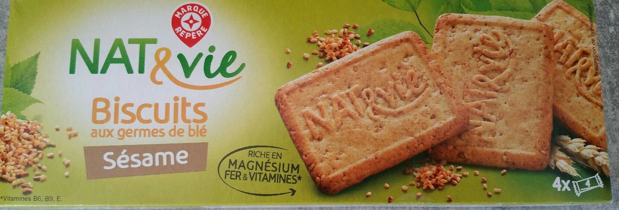 Marque Repère Biscuits aux germes de blé et sésame packshot