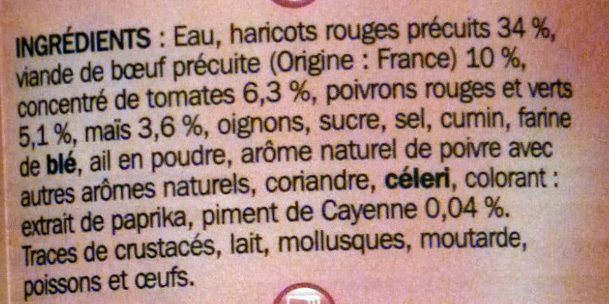 Marque Repère Chili con carné au piment de Cayenne packshot
