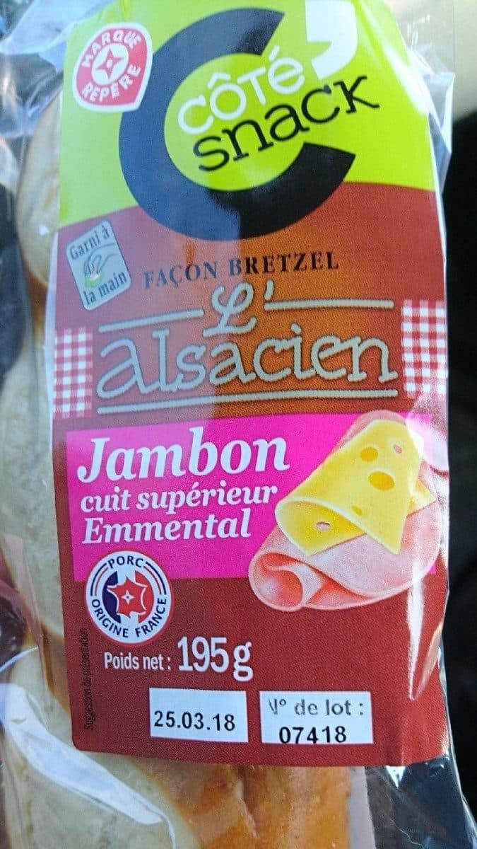 Marque Repère Sandwich l'alsacien jambon emmental packshot