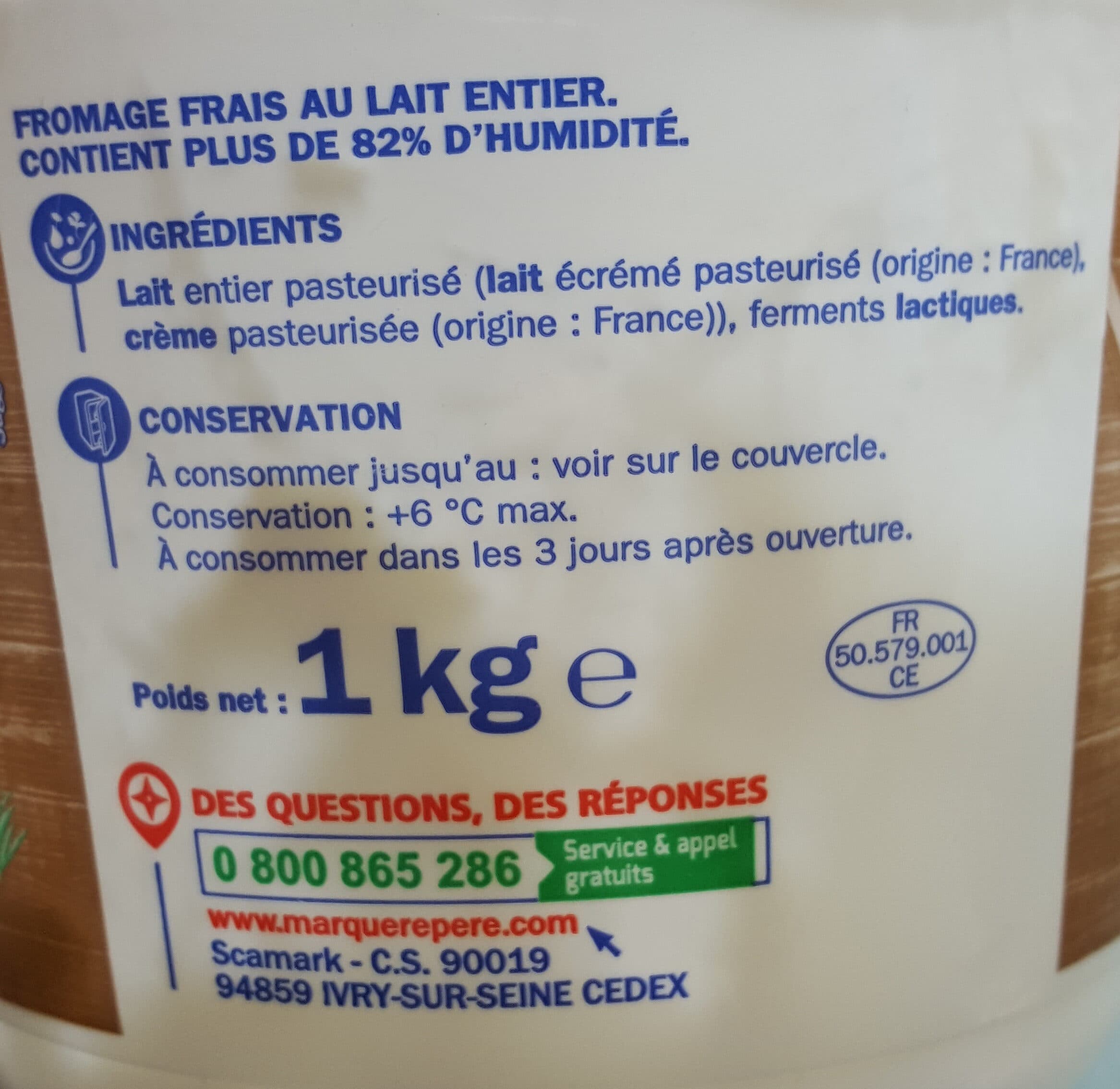 Délisse Fromage blanc de campagne au lait entier packshot
