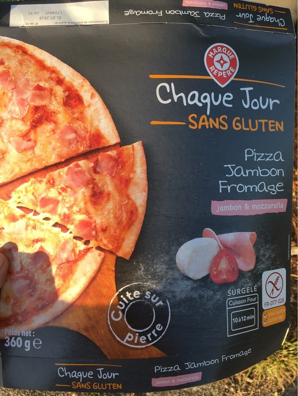 Chaque Jour Sans Gluten Pizza jambon fromage sans gluten packshot