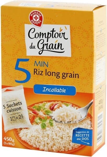 Marque Repère Riz long étuvé cuisson express 5 minutes packshot