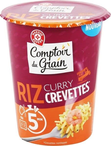 Marque Repère Riz curry et crevettes - cup packshot