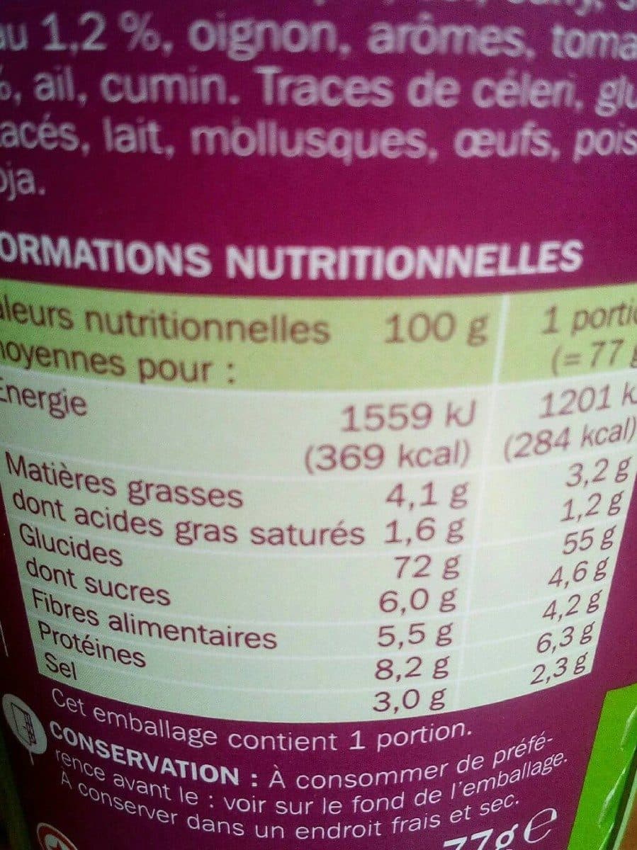 Marque Repère Riz lègumes piquants - cup packshot
