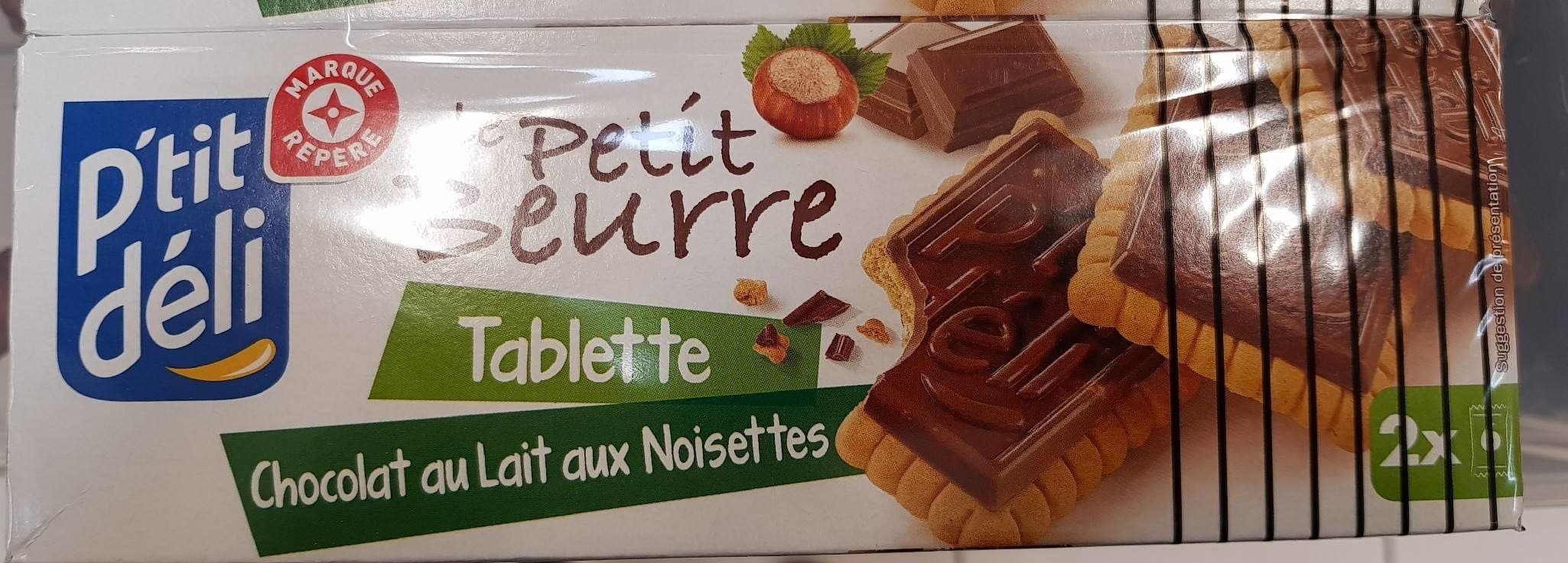 Marque Repère Petit beurre tablette Chocolat au lait aux noisettes packshot