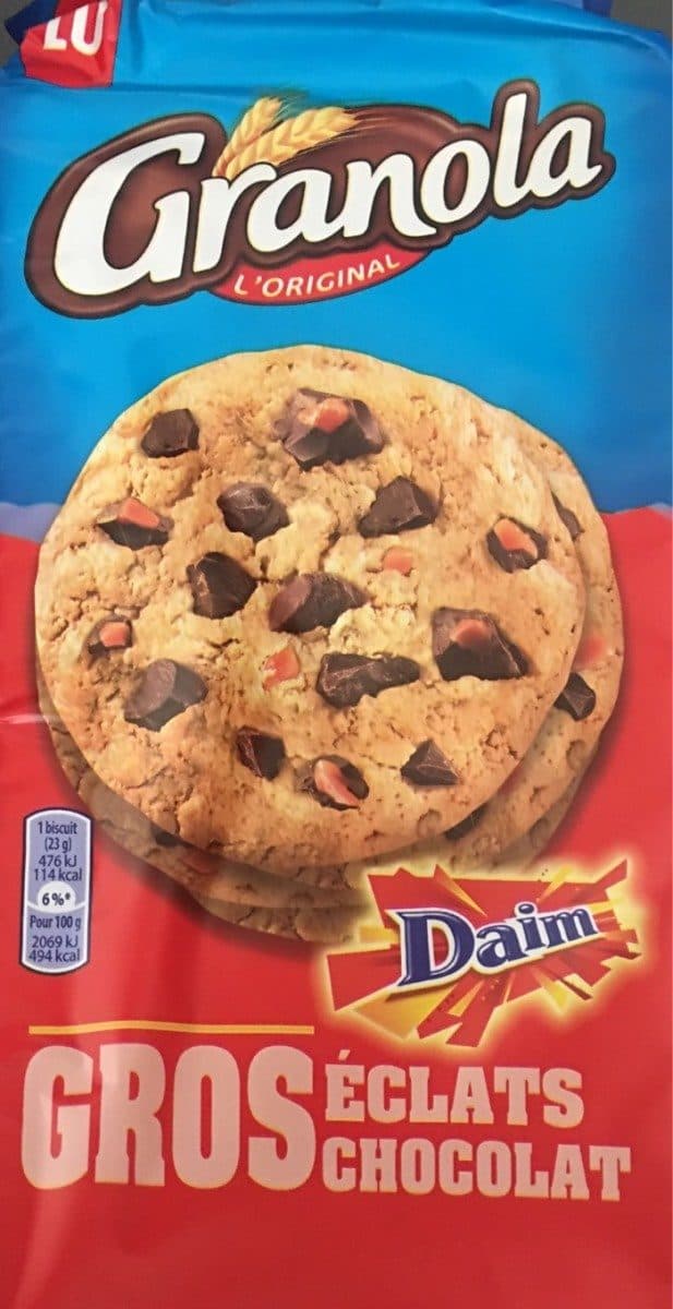 Daim granola gros éclat de chocolat packshot