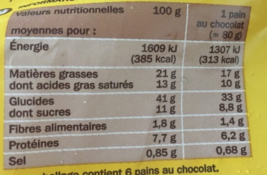 Marque Repère Pains au chocolat surgelés x 6 packshot