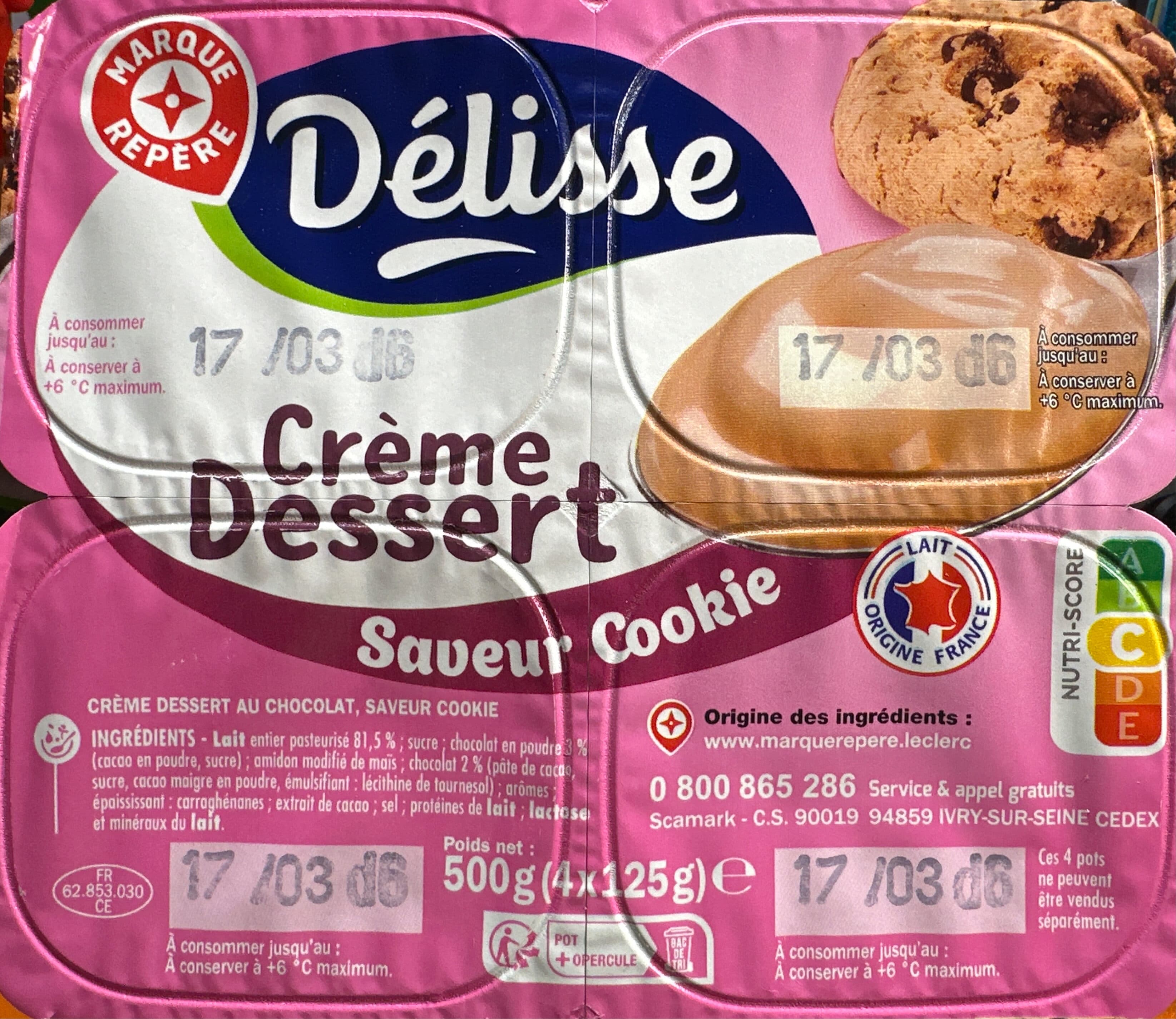 Délisse Crème dessert saveur cookie packshot