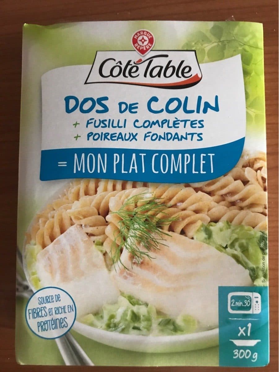 Marque Repère Dos de colin et fondue de poireaux et penne complètes packshot