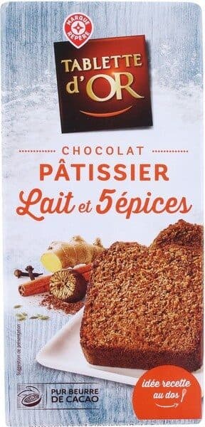 Marque Repère Chocolat pâtissier lait et 5 épices packshot