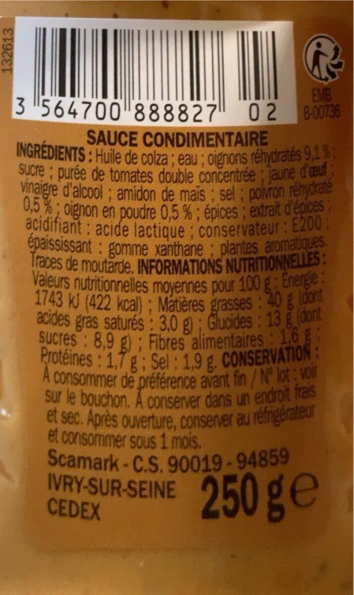 Marque Repère Sauce algérienne - flacon packshot