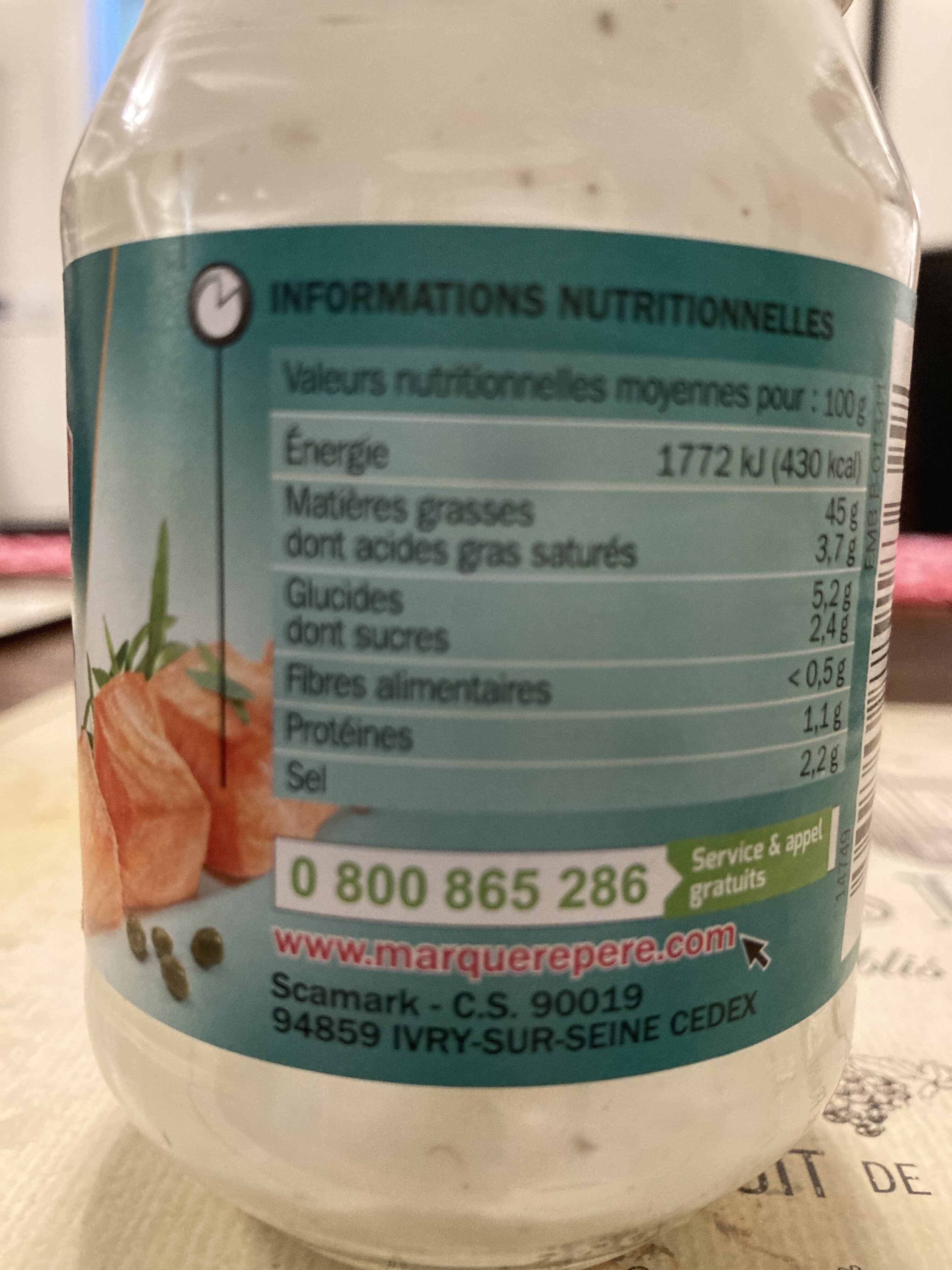 Marque Repère Sauce tartare - pot packshot