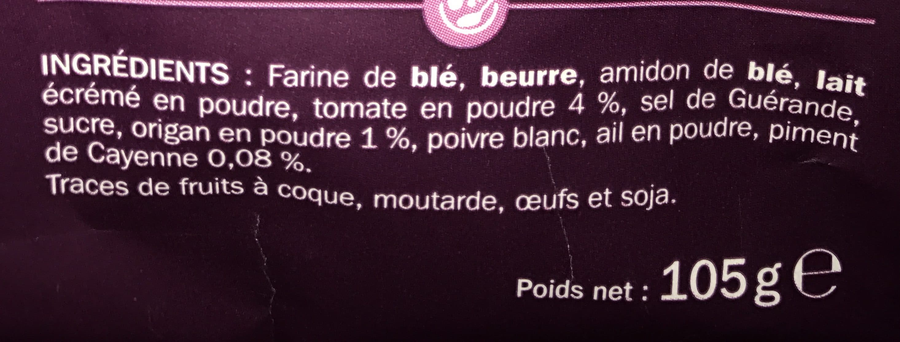 Marque Repère Mini biscuits salés tomates et piment de cayenne packshot