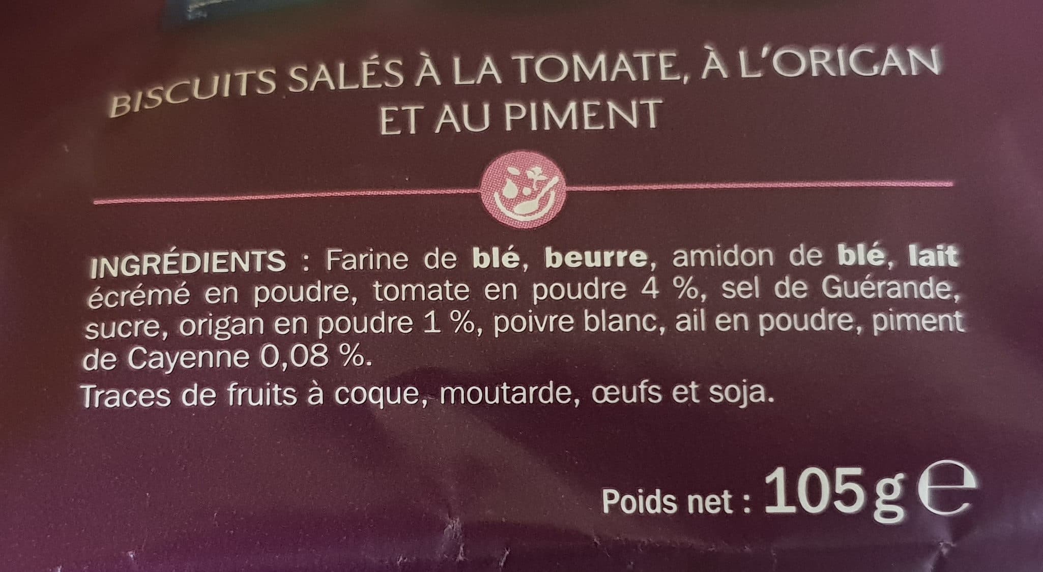 Marque Repère Mini biscuits salés tomates et piment de cayenne packshot