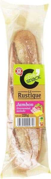 Marque Repère Sandwich baguette de campagne jambon emmental salade packshot