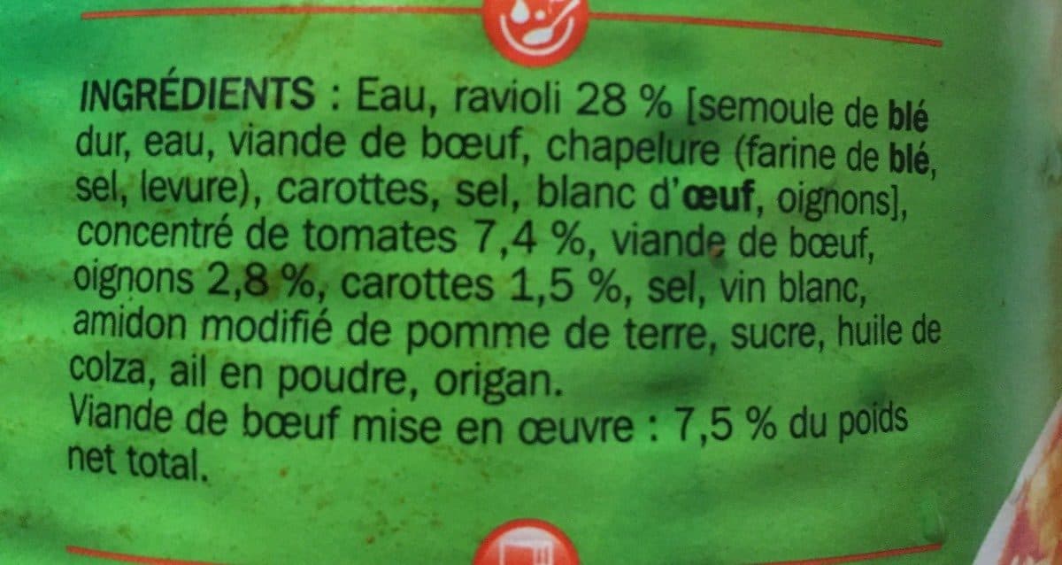 Marque Repère ravioli pur boeuf packshot