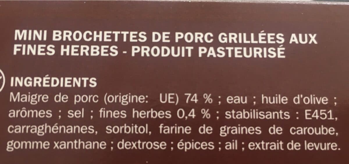 Marque Repère Mini brochettes de porc aux fines herbes x 4 packshot