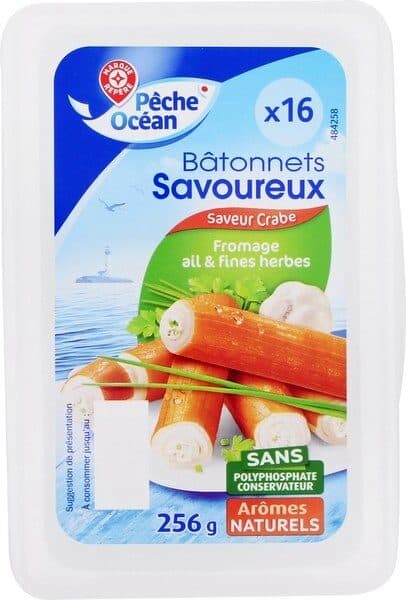 Marque Repère Bâtonnets savoureux fromage ail et fines herbes x 16 packshot