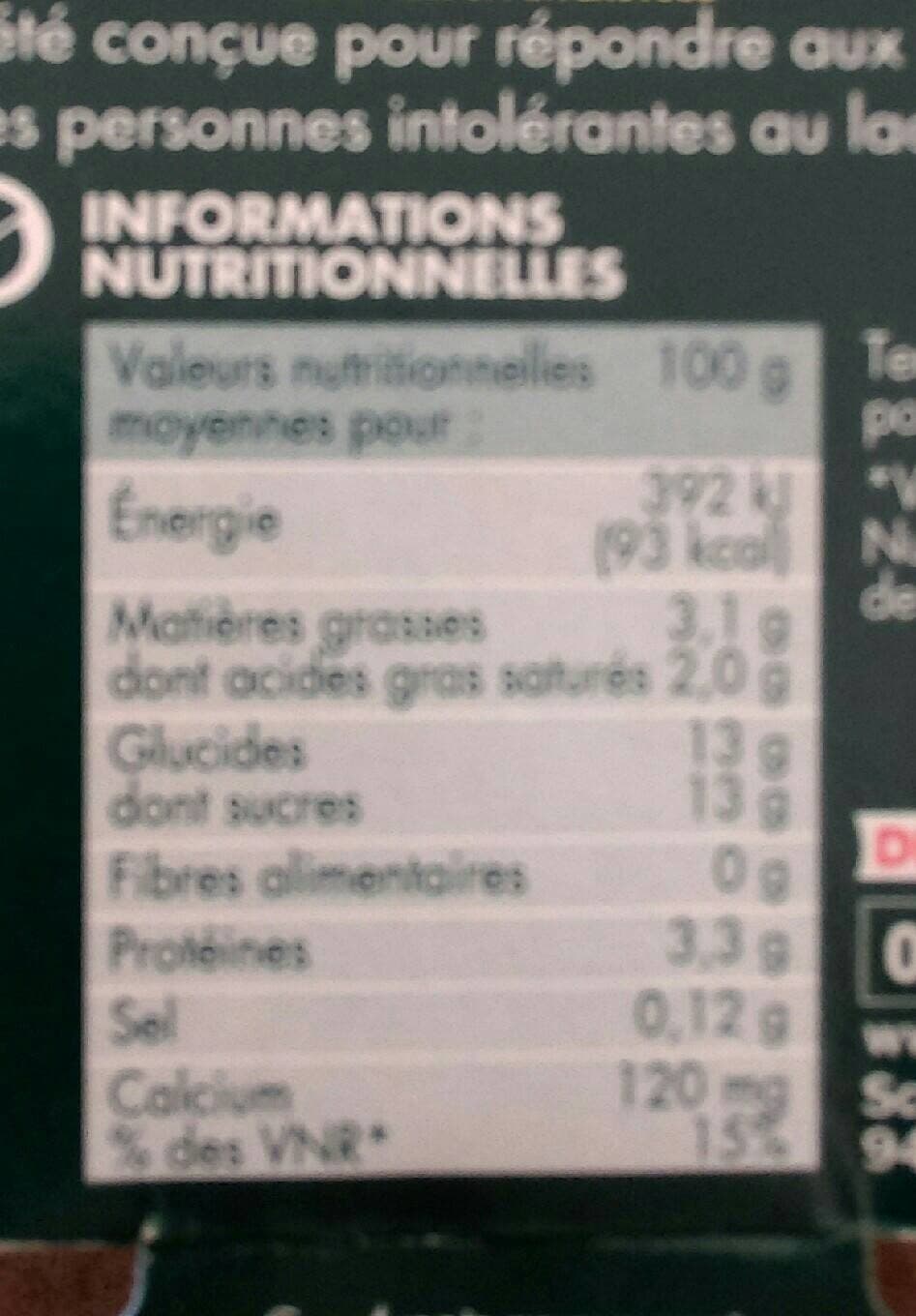 Marque Repère Spécialité laitière au coco réduit en lactose packshot