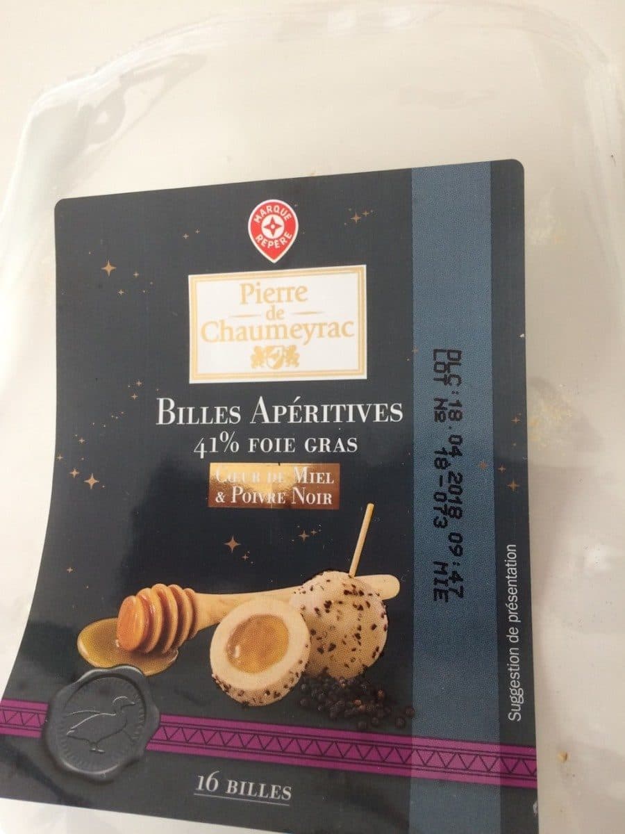 Marque Repère Billes aperitives 41% foie gras packshot