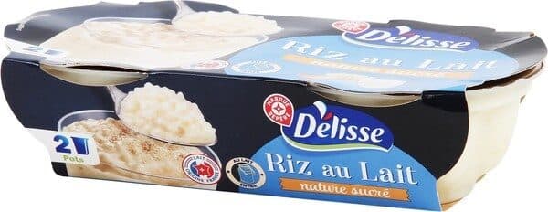 Délisse Riz au lait nature et sucré packshot