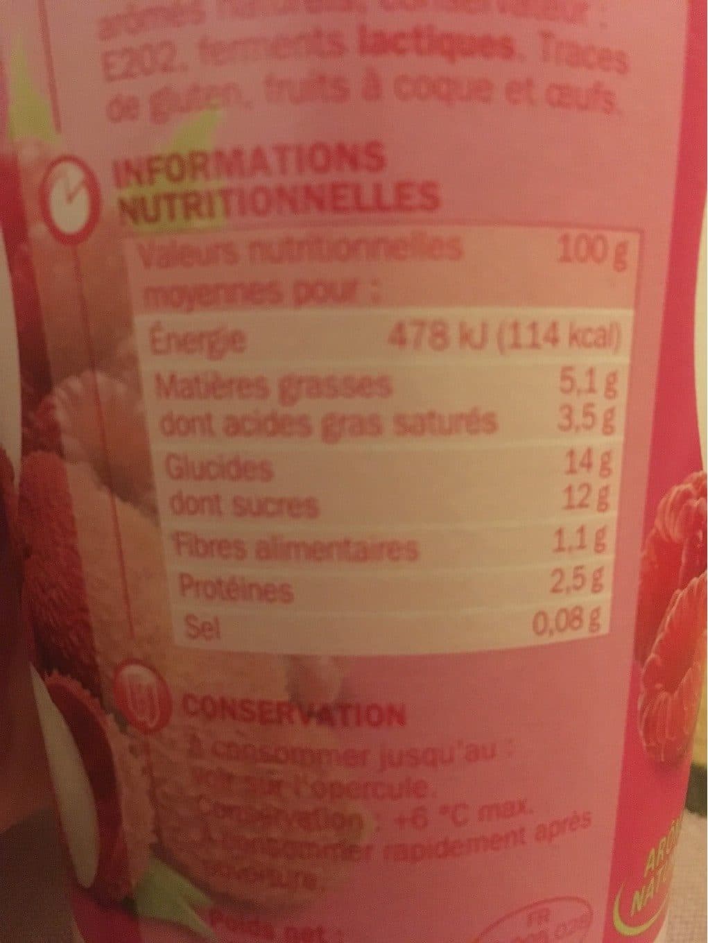 Délisse Yaourt gourmand brassé framboise et litchi packshot