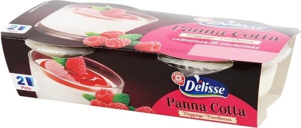 Délisse Panna cotta sur lit de framboises packshot