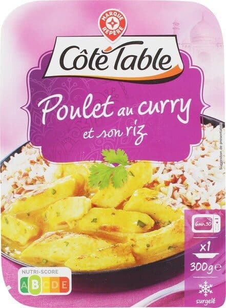 Marque Repère Poulet au curry et son duo de riz packshot