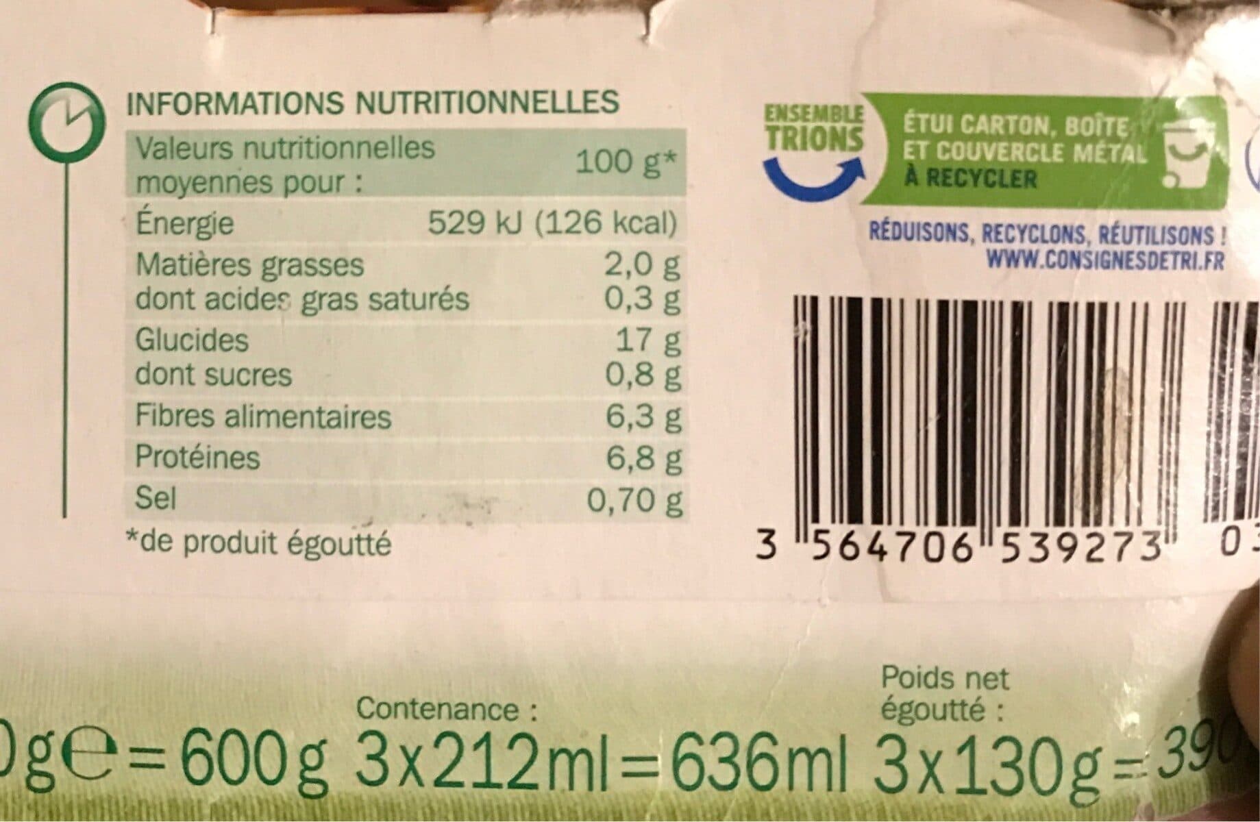 Marque Repère Pois chiches packshot