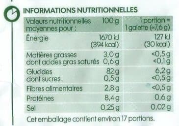 Bio Village Galettes riz complet packshot