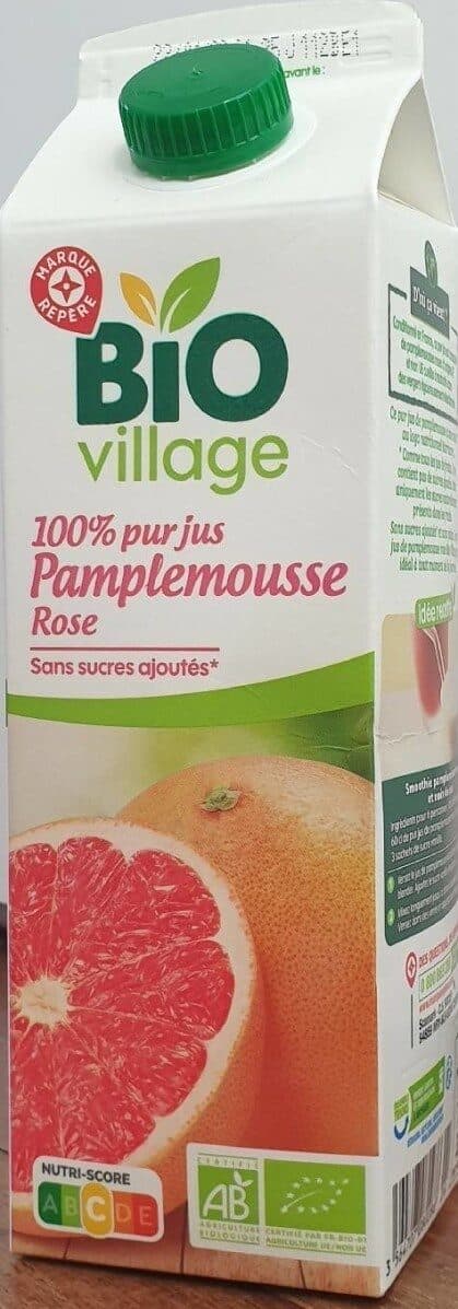 Bio Village 100% pur jus pamplemousse rose packshot