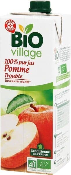 Bio Village 100% pur jus de pomme trouble packshot