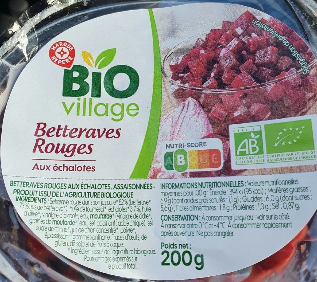Bio Village Betteraves rouges bio packshot