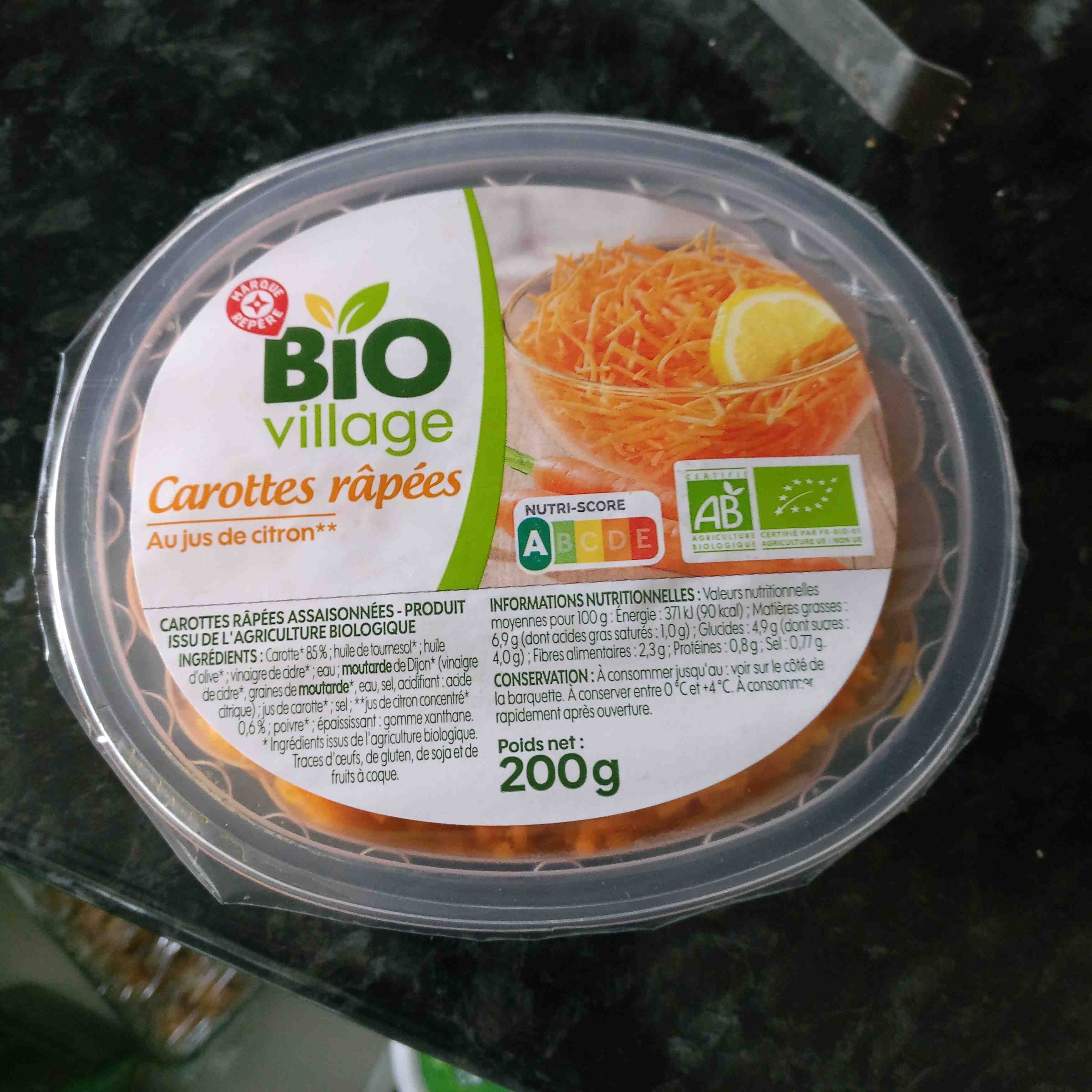 bio village marque repère Carottes Râpées packshot