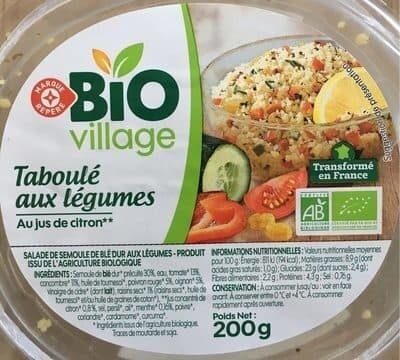 Bio Village Taboulé aux légumes packshot