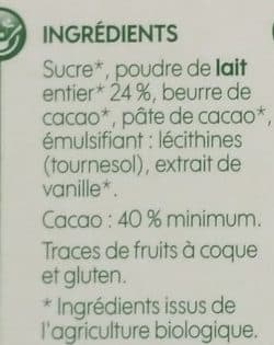 Bio Village Chocolat au lait dégustation 40% de cacao packshot