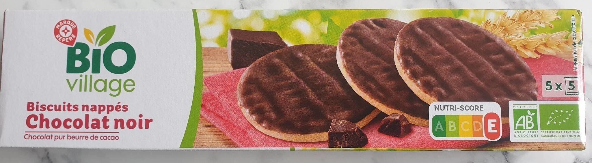 Bio Village Biscuits nappés chocolat noir packshot