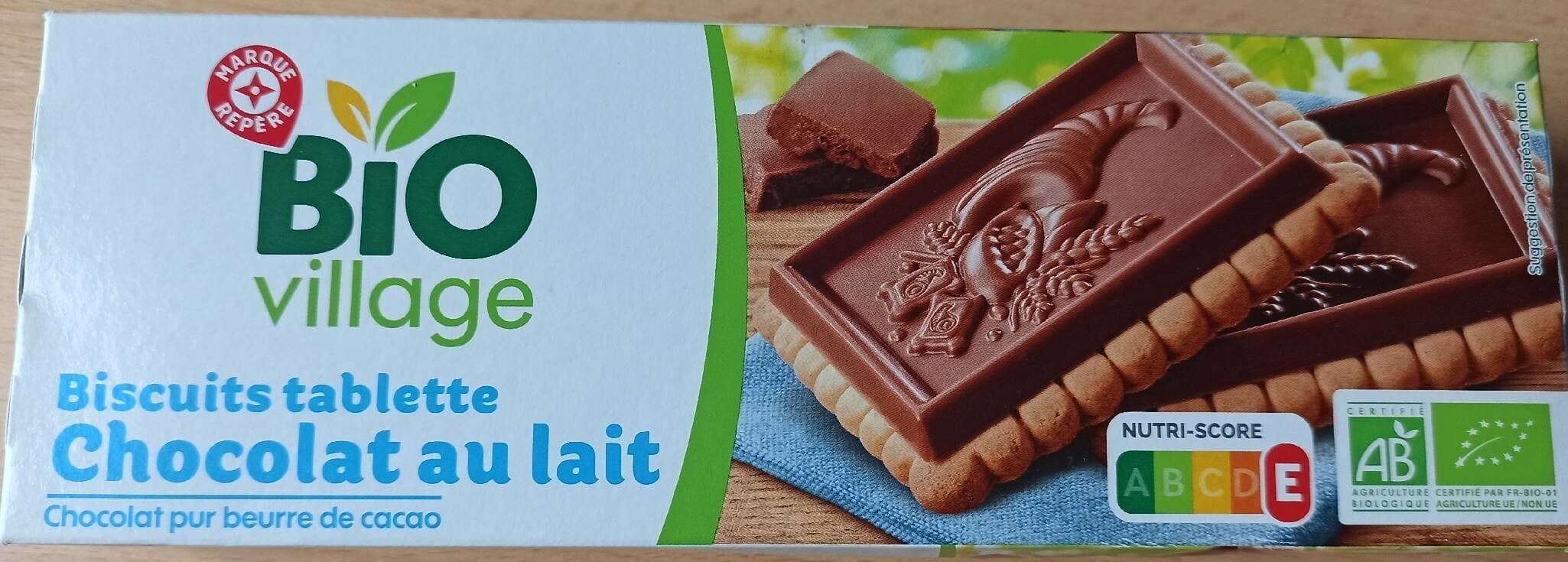 Bio Village Biscuits tablette chocolat au lait packshot
