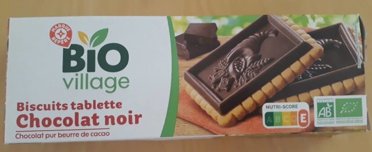 Bio Village Biscuits tablette chocolat noir packshot
